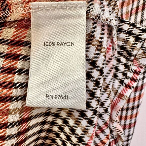 J. Jill Women’s Plaid Button Front Ruffle Tartan Shirt Size Medium - Picture 11 of 12